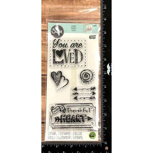 Sizzix You Are Loved Thankful Heart Clear Stamp Set 660643 lindsey serata